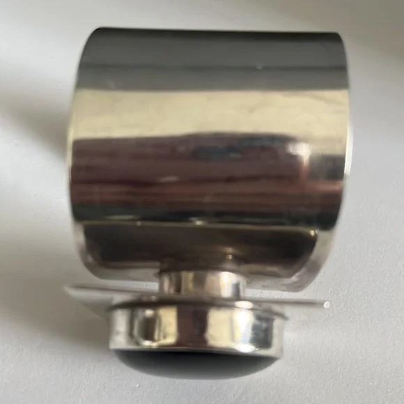 Mary Kay Sterling Silver Vintage Modernist Onyx Cuff Bracelet - Picture 15 of 17